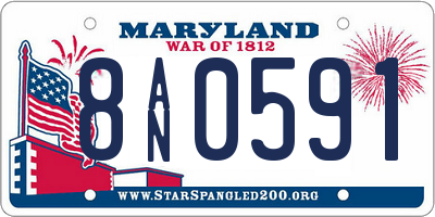 MD license plate 8AN0591