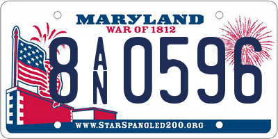 MD license plate 8AN0596