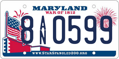 MD license plate 8AN0599