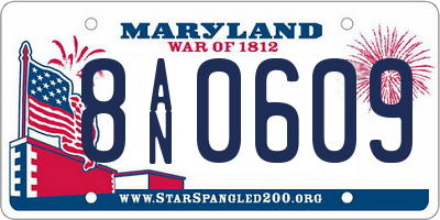 MD license plate 8AN0609