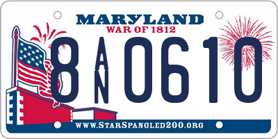 MD license plate 8AN0610