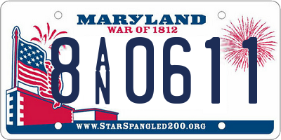 MD license plate 8AN0611