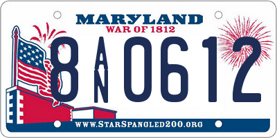 MD license plate 8AN0612