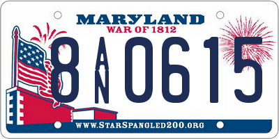 MD license plate 8AN0615