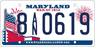 MD license plate 8AN0619