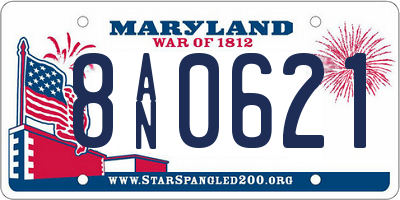 MD license plate 8AN0621