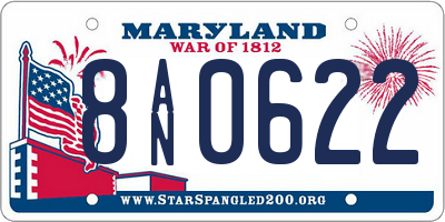 MD license plate 8AN0622