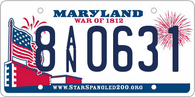 MD license plate 8AN0631