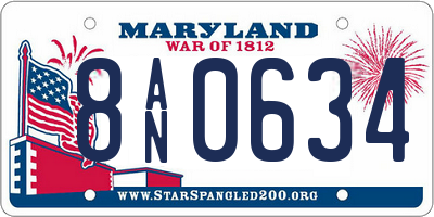 MD license plate 8AN0634