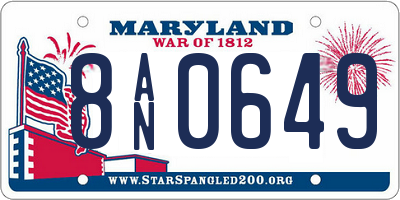 MD license plate 8AN0649