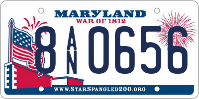 MD license plate 8AN0656