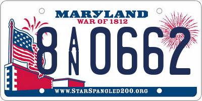 MD license plate 8AN0662