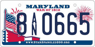 MD license plate 8AN0665