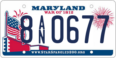 MD license plate 8AN0677