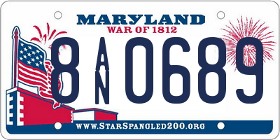 MD license plate 8AN0689