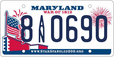 MD license plate 8AN0690