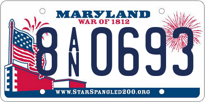 MD license plate 8AN0693
