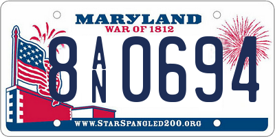 MD license plate 8AN0694
