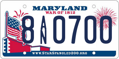 MD license plate 8AN0700