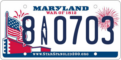 MD license plate 8AN0703