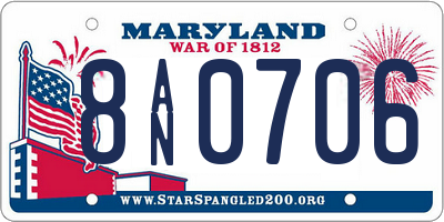 MD license plate 8AN0706