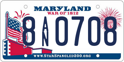 MD license plate 8AN0708