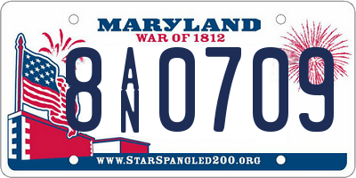 MD license plate 8AN0709