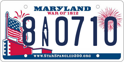 MD license plate 8AN0710