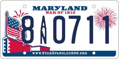 MD license plate 8AN0711