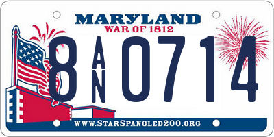 MD license plate 8AN0714