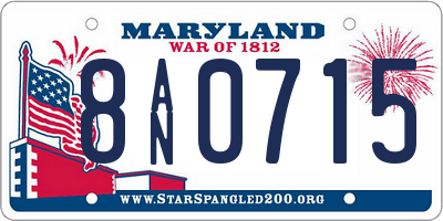 MD license plate 8AN0715