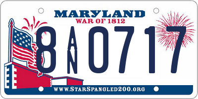 MD license plate 8AN0717