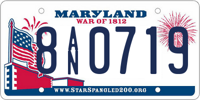 MD license plate 8AN0719