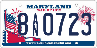 MD license plate 8AN0723