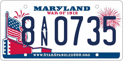 MD license plate 8AN0735