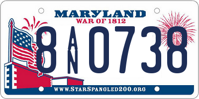 MD license plate 8AN0738