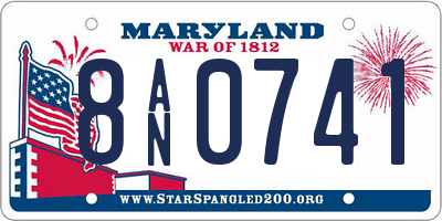 MD license plate 8AN0741