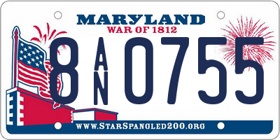 MD license plate 8AN0755
