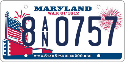 MD license plate 8AN0757