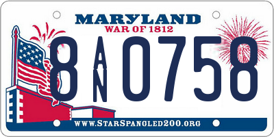 MD license plate 8AN0758