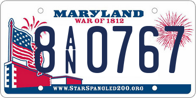 MD license plate 8AN0767