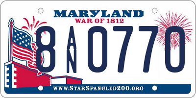 MD license plate 8AN0770