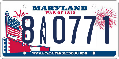 MD license plate 8AN0771
