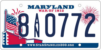 MD license plate 8AN0772
