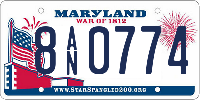 MD license plate 8AN0774