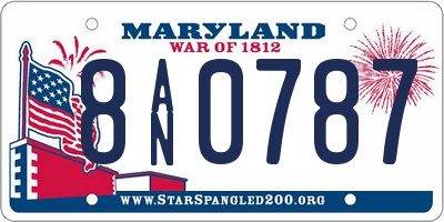 MD license plate 8AN0787