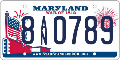 MD license plate 8AN0789