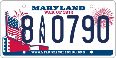 MD license plate 8AN0790