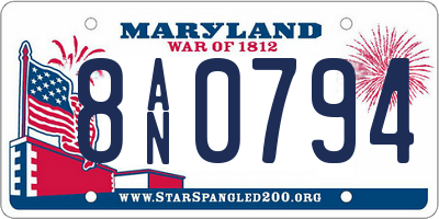 MD license plate 8AN0794