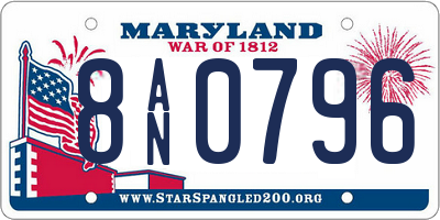 MD license plate 8AN0796